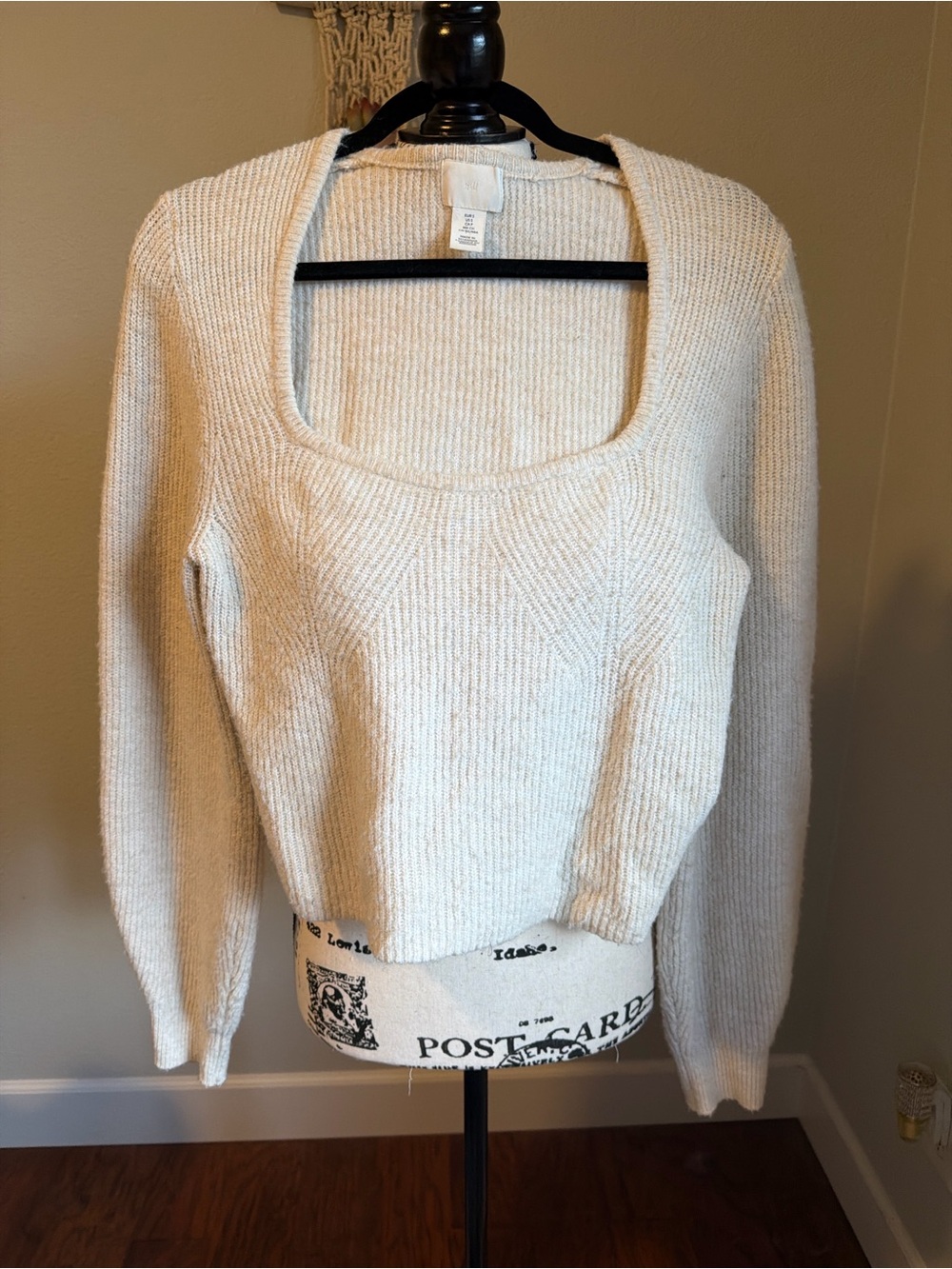 H&M Cream Scoop Neck Knit Sweater